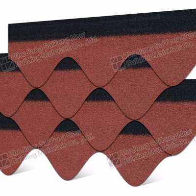 Wave special type with high quality raw materials fiberglass asphalt shingle tiles