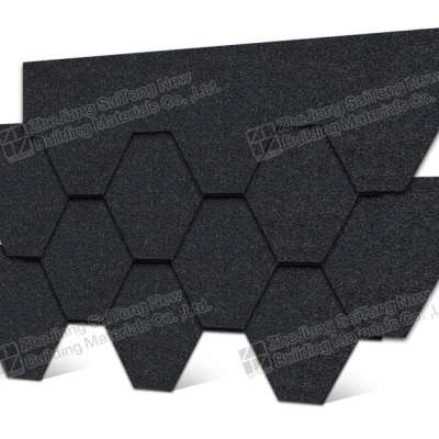 Onyx Black hexagonal asphalt shingle manufacturers roof tile