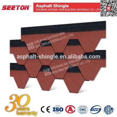 Hexagonal Asphalt Shingle Roof Tile For Modular Homes