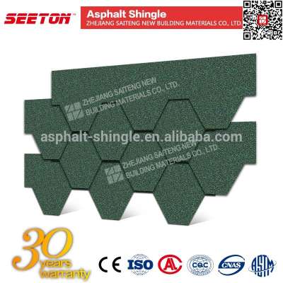 Construction Material Asian Green 5-tab Asphalt Shingle Prices