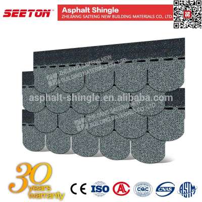 Roof Tiles Recycled Roofing Materials , Colorful Round Asphalt Shingles for Prefabricated Houses