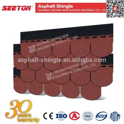 Shingles Roofing Materials Asphalt , Cheap Roofing Fish Scale Tiles with Colored Granules