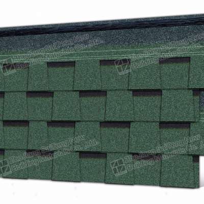 Asian Green camouflage color fiberglass asphalt roof shingles